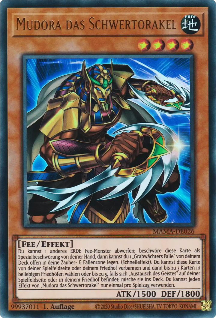 Mudora das Schwertorakel Yu-Gi-Oh! Karte MAMA-DE026 Ultra Rare