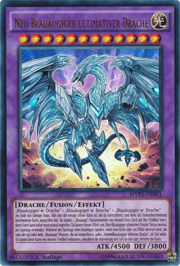 Neo-Blauäugiger ultimativer Drache Yu-Gi-Oh! Karte MVP1-DE001 Ultra Rare