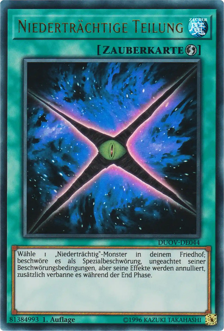 Niederträchtige Teilung Yu-Gi-Oh! Karte DUOV-DE044 Ultra Rare