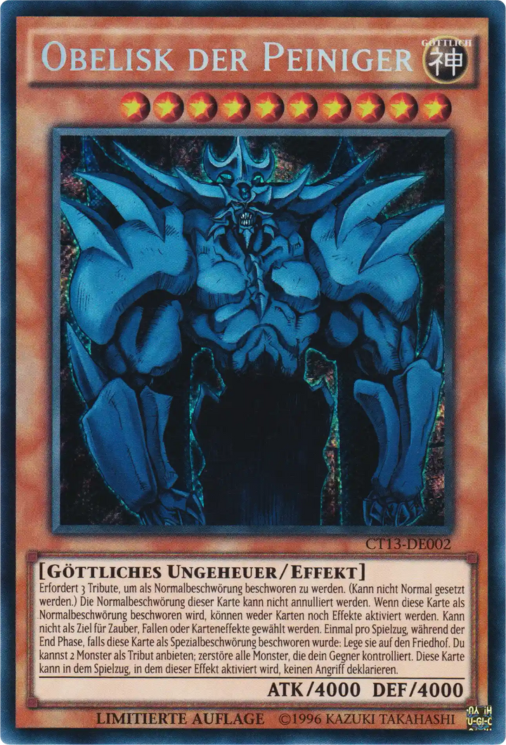 Obelisk der Peiniger Yu-Gi-Oh! Karte CT13-DE002 Secret Rare