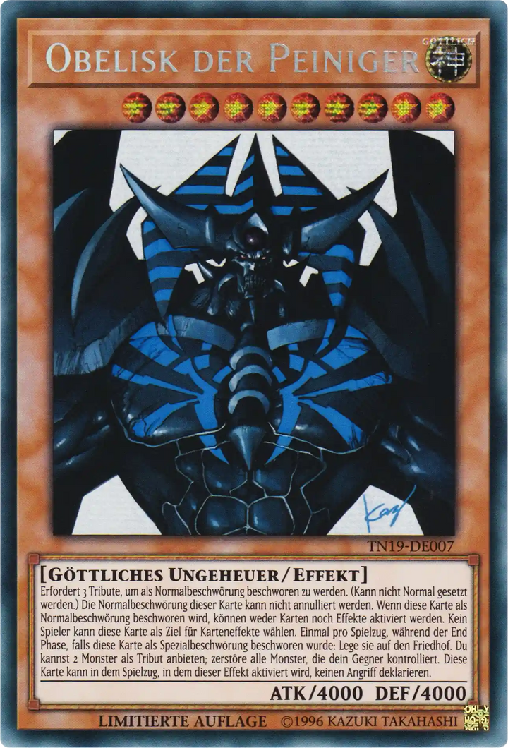 Obelisk der Peiniger Yu-Gi-Oh! Karte TN19-DE007 Secret Rare