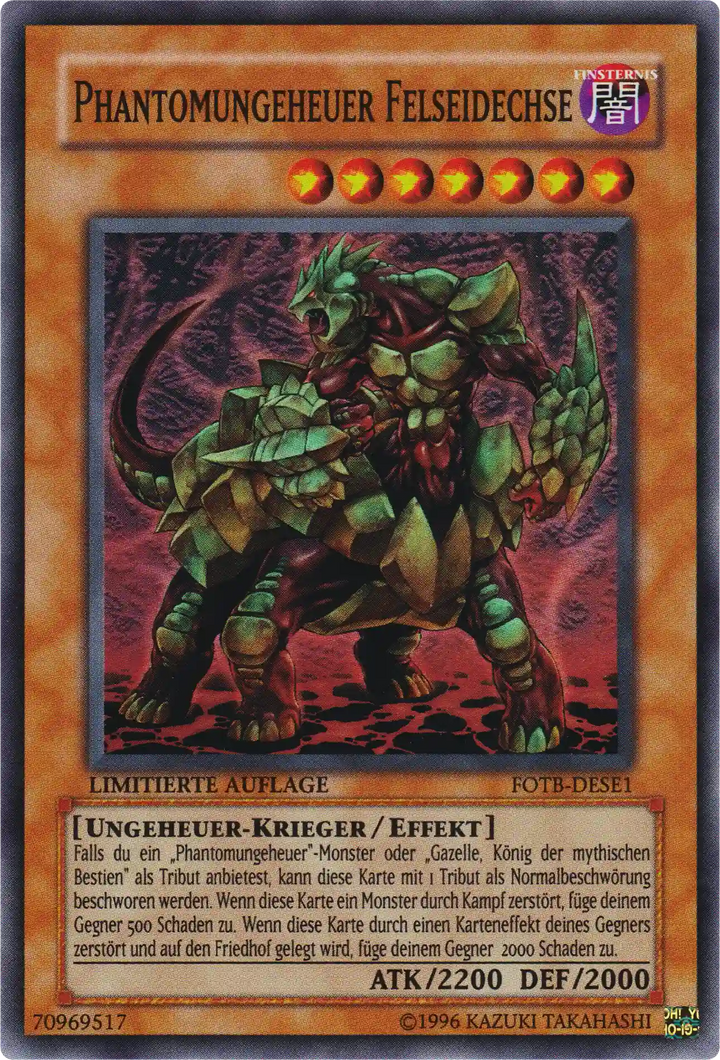 Phantomungeheuer Felseidechse Yu-Gi-Oh! Karte FOTB-DESE1 Super Rare