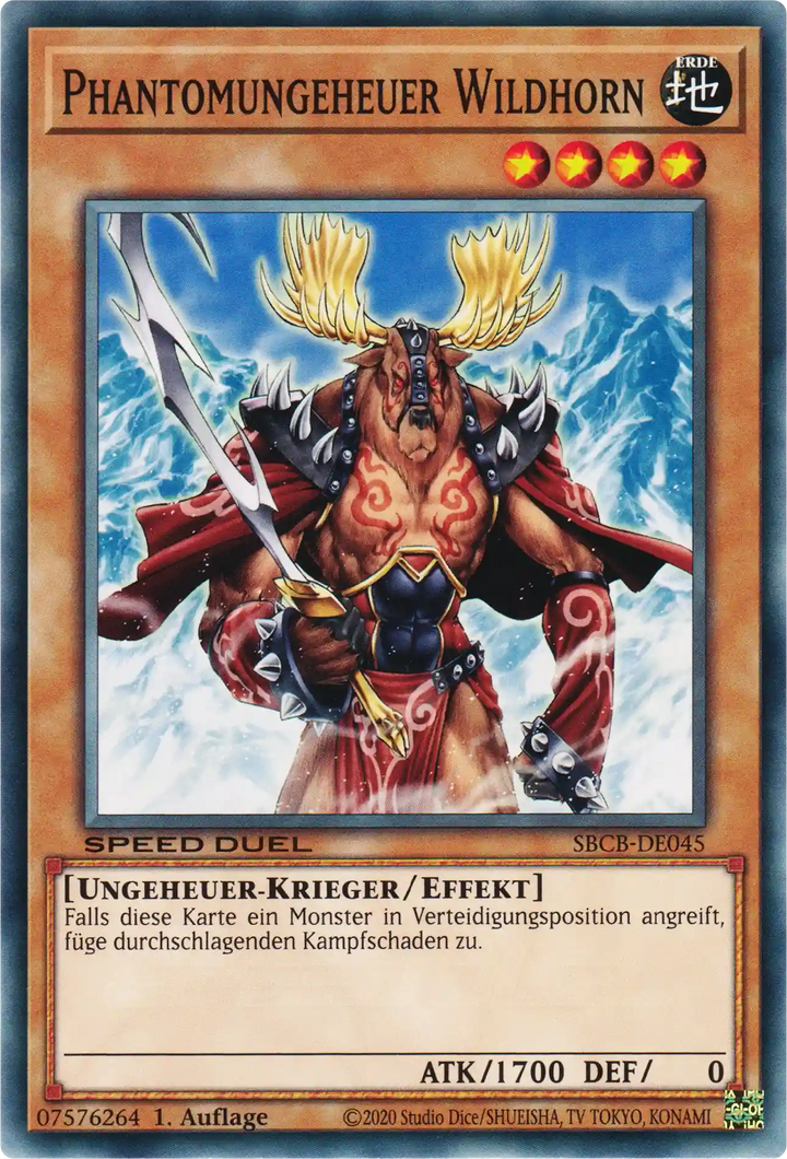Phantomungeheuer Wildhorn Yu-Gi-Oh! Karte SBCB-DE045 Common