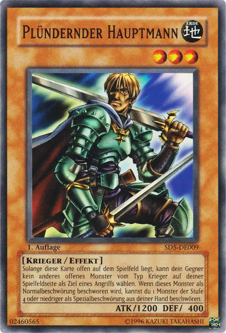 Plündernder Hauptmann Yu-Gi-Oh! Karte SD5-DE009 Common