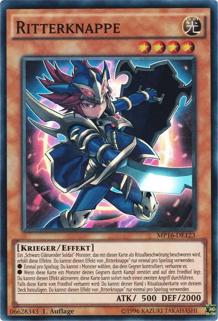 Ritterknappe Yu-Gi-Oh! Karte MP16-DE123 Super Rare