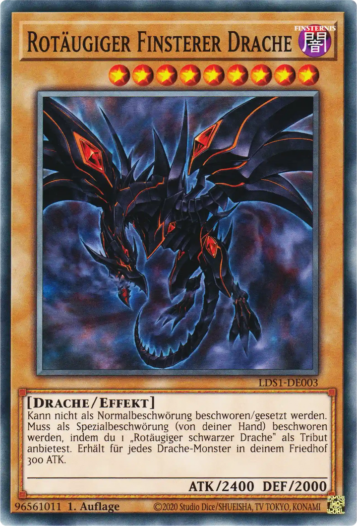 Rotäugiger Finsterer Drache Yu-Gi-Oh! Karte LDS1-DE003 Common