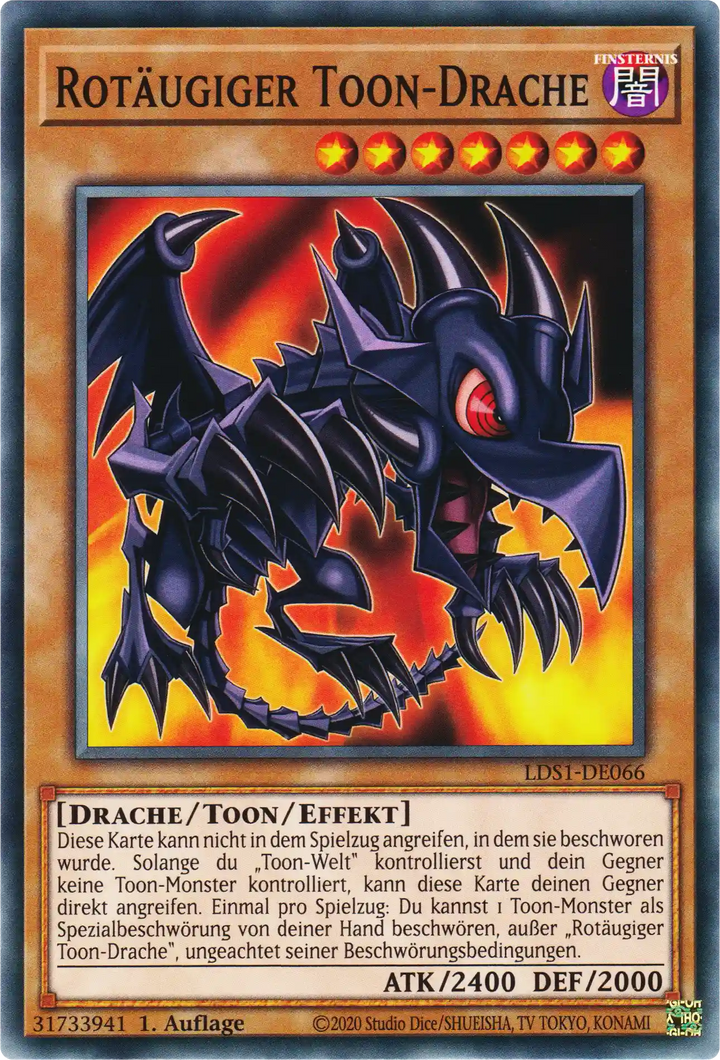 Rotäugiger Toon-Drache Yu-Gi-Oh! Karte LDS1-DE066 Common
