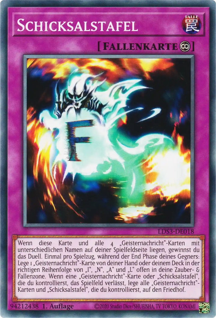 Schicksalstafel Yu-Gi-Oh! Karte LDS3-DE018 Common
