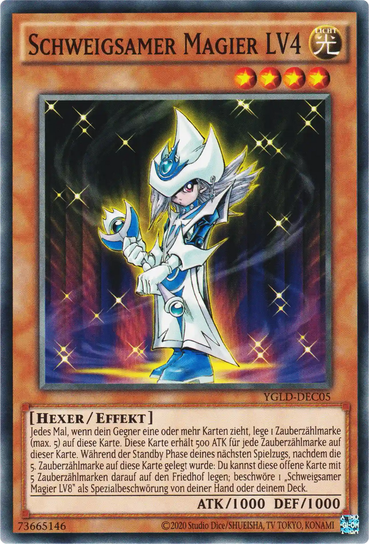 Schweigsamer Magier LV4 Yu-Gi-Oh! Karte YGLD-DEC05 Common