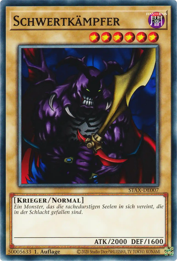 Schwertkämpfer Yu-Gi-Oh! Karte STAX-DE007 Common