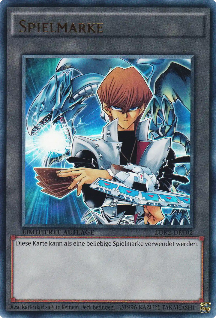 Seto Kaiba & Blauäugiger w. Drache Spielmarke Yu-Gi-Oh! Karte LDK2-DET02 Ultra Rare