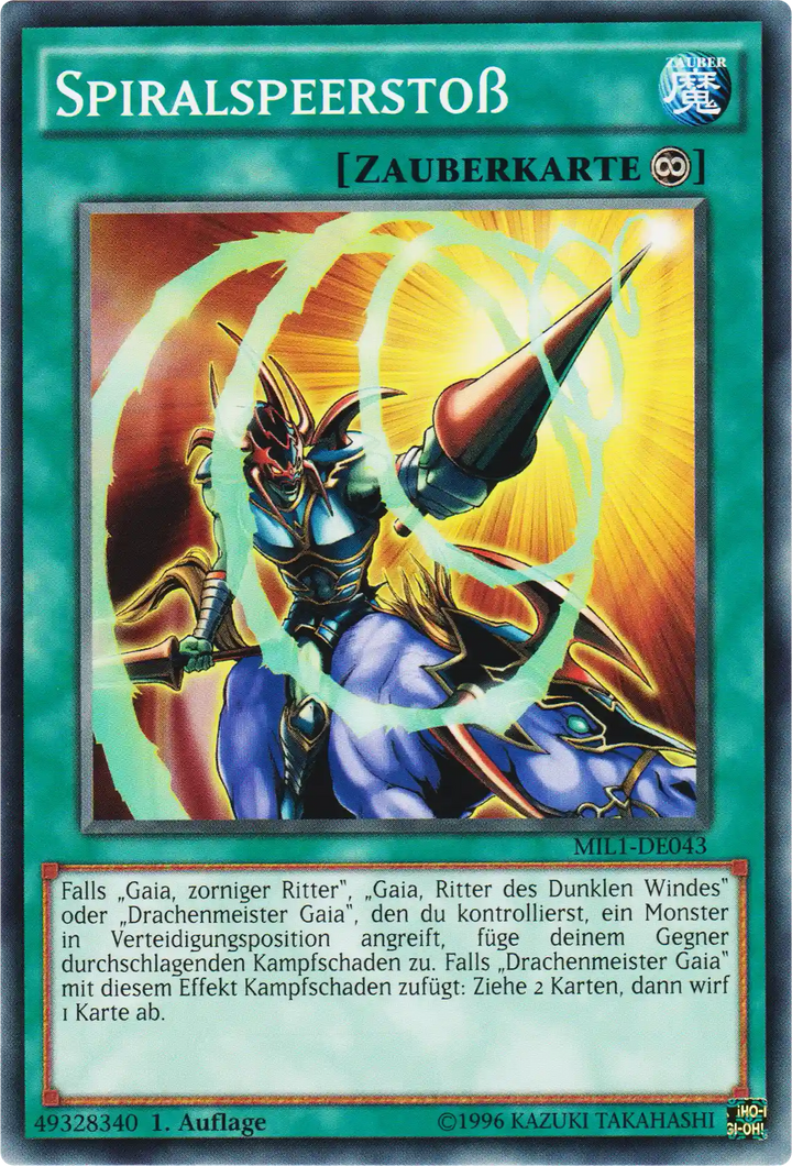 Spiralspeerstoß Yu-Gi-Oh! Karte MIL1-DE043 Common