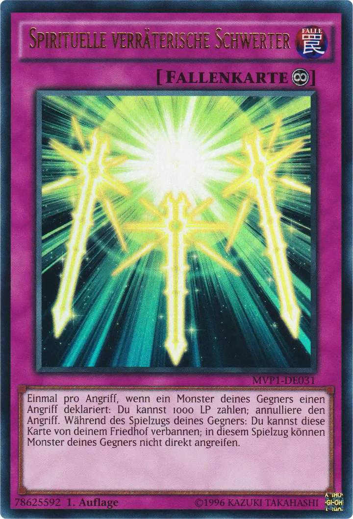 Spirituelle verräterische Schwerter Yu-Gi-Oh! Karte MVP1-DE031 Ultra Rare