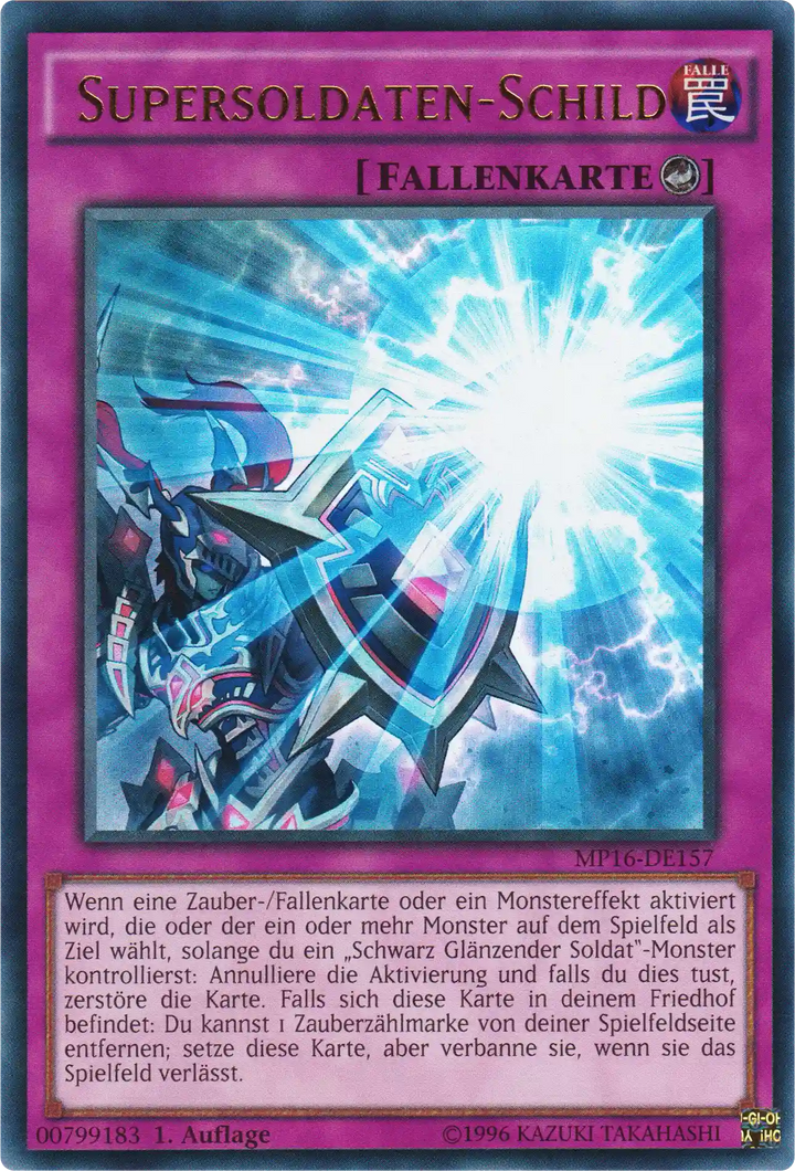 Supersoldaten-Schild Yu-Gi-Oh! Karte MP16-DE157 Ultra Rare
