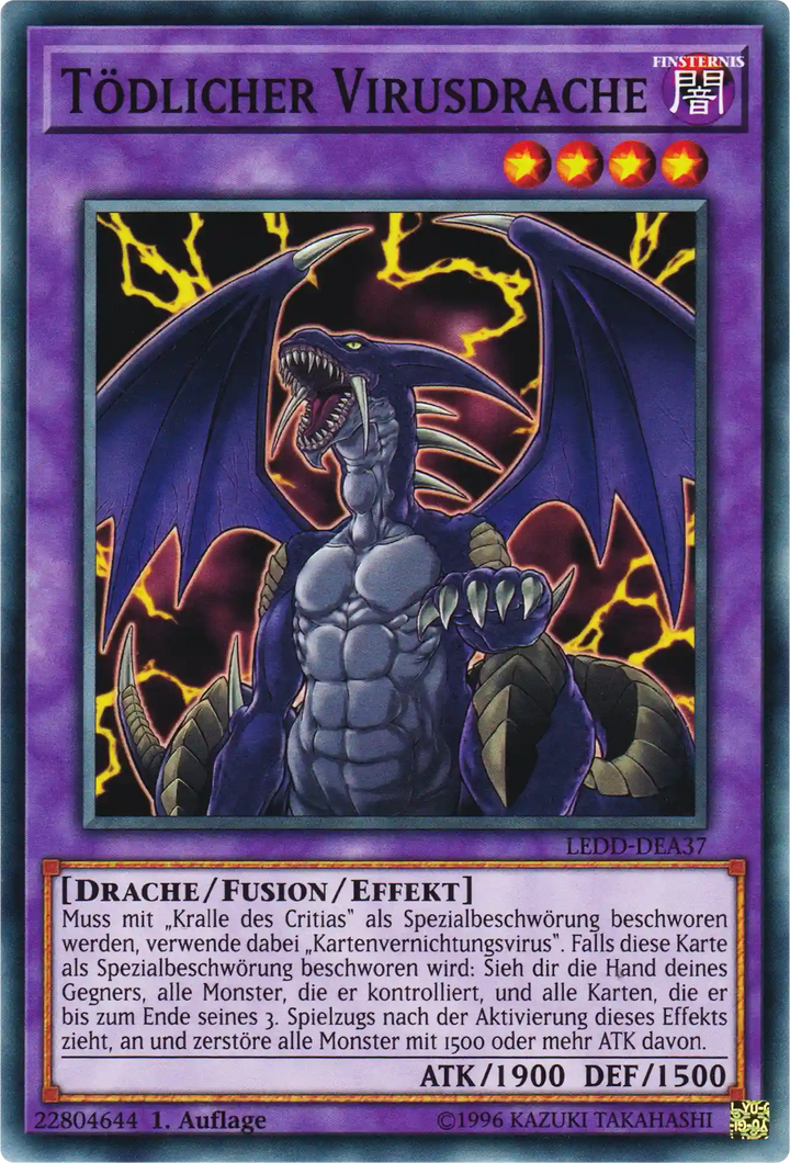 Tödlicher Virusdrache Yu-Gi-Oh! Karte LEDD-DEA37 Common