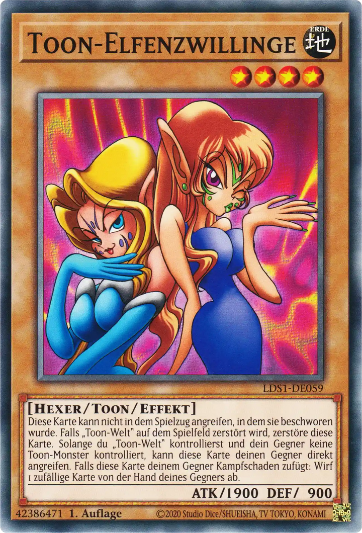 Toon-Elfenzwillinge Yu-Gi-Oh! Karte LDS1-DE059 Common