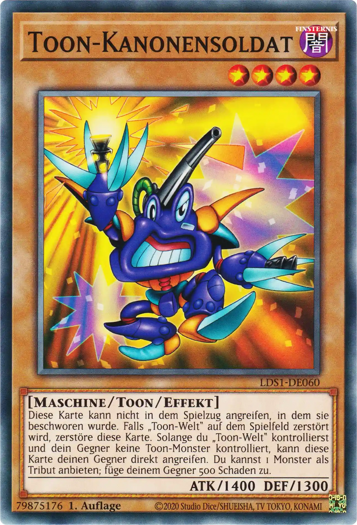Toon-Kanonensoldat Yu-Gi-Oh! Karte LDS1-DE060 Common