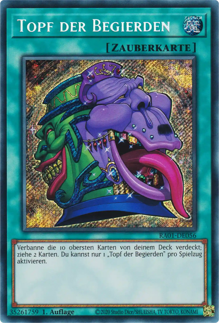Topf der Begierden Yu-Gi-Oh! Karte RA01-DE056 Secret Rare
