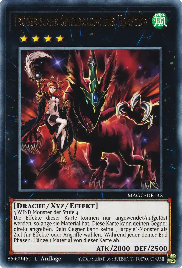 Trügerischer Spieldrache der Harpyien Yu-Gi-Oh! Karte MAGO-DE132 Rare