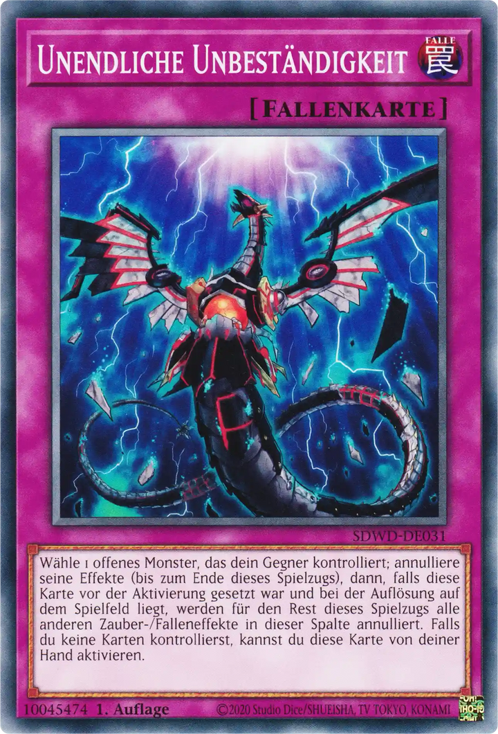 Unendliche Unbeständigkeit Yu-Gi-Oh! Karte SDWD-DE031 Common
