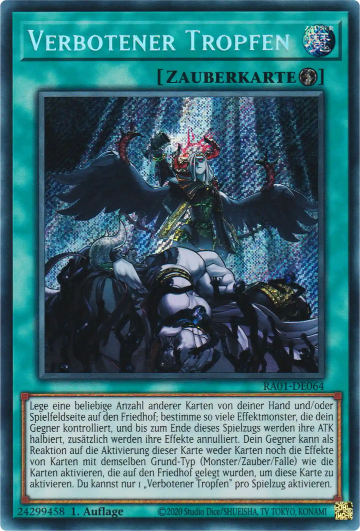 Verbotener Tropfen Yu-Gi-Oh! Karte RA01-DE064 Secret Rare