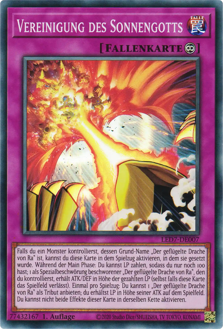 Vereinigung des Sonnengotts Yu-Gi-Oh! Karte LED7-DE007 Rare