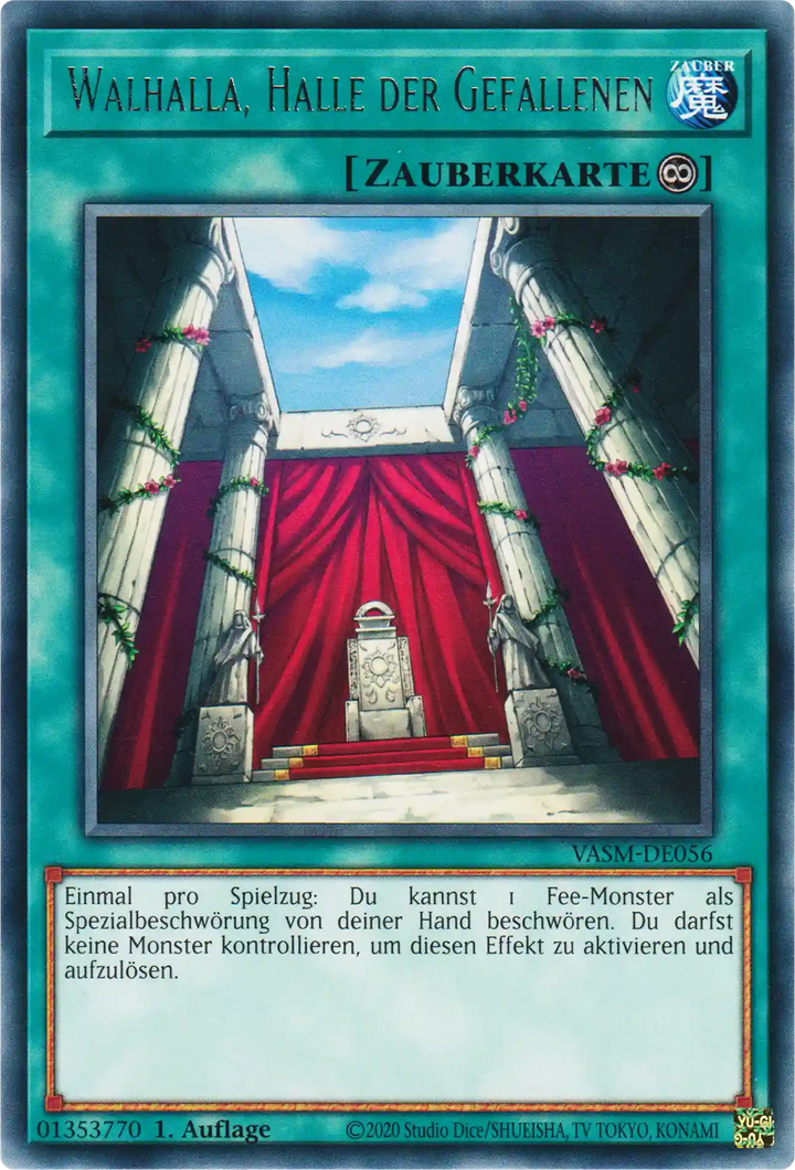 Walhalla, Halle der Gefallenen Yu-Gi-Oh! Karte VASM-DE056 Rare
