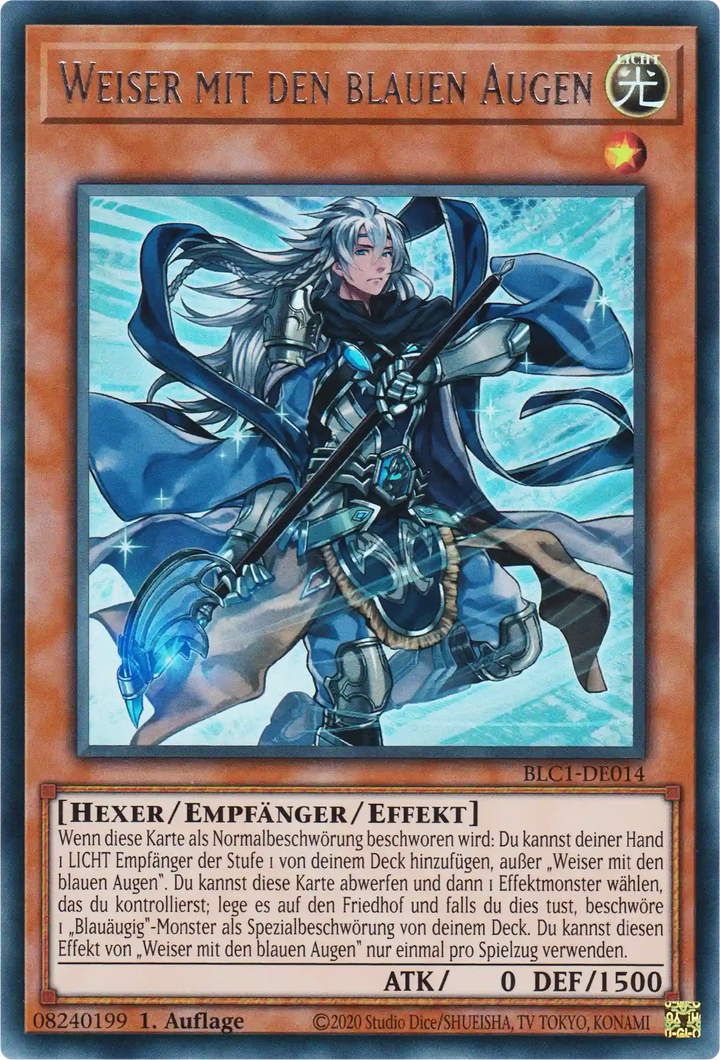 Weiser mit den blauen Augen Yu-Gi-Oh! Karte BLC1-DE014 Silver Ultra Rare