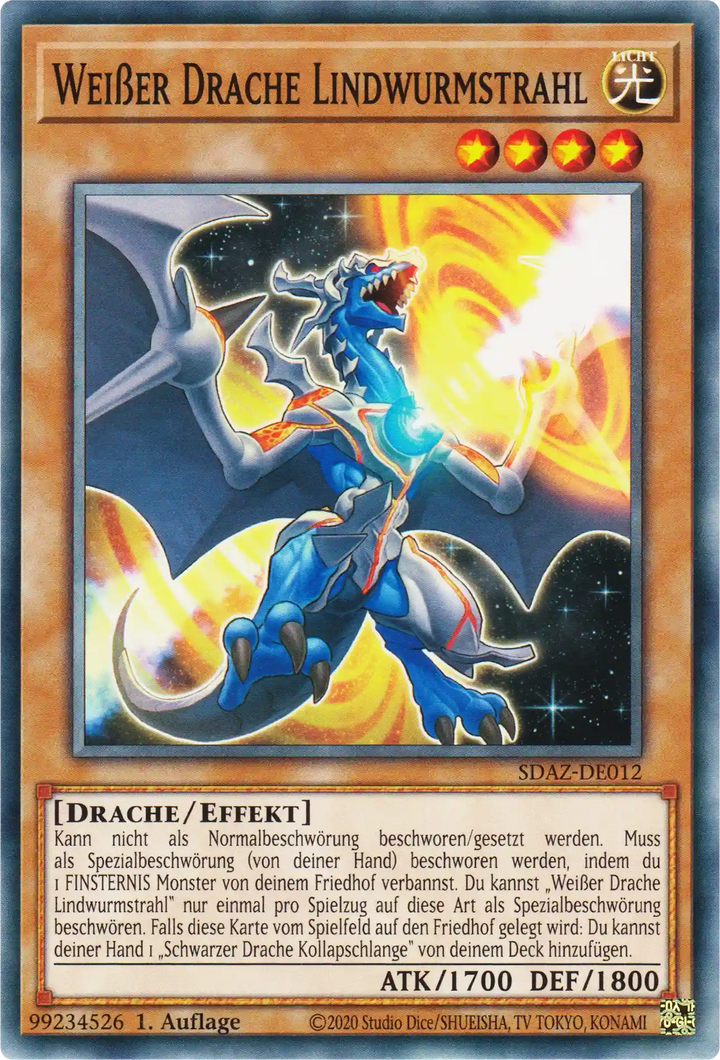 Weißer Drache Lindwurmstrahl Yu-Gi-Oh! Karte SDAZ-DE012 Common