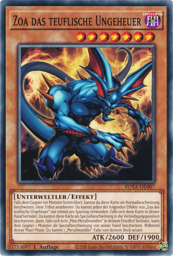 Zoa das teuflische Ungeheuer Yu-Gi-Oh! Karte ROTA-DE007 Common