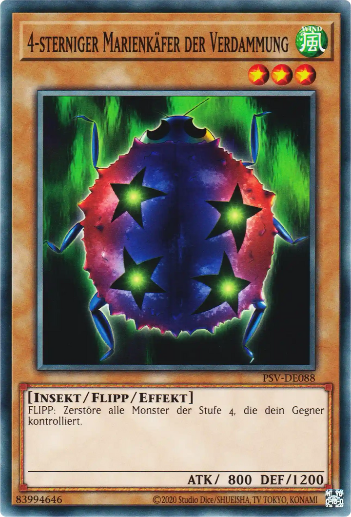 4-sterniger Marienkäfer der Verdammung Yu-Gi-Oh! Karte PSV-DE088 Common