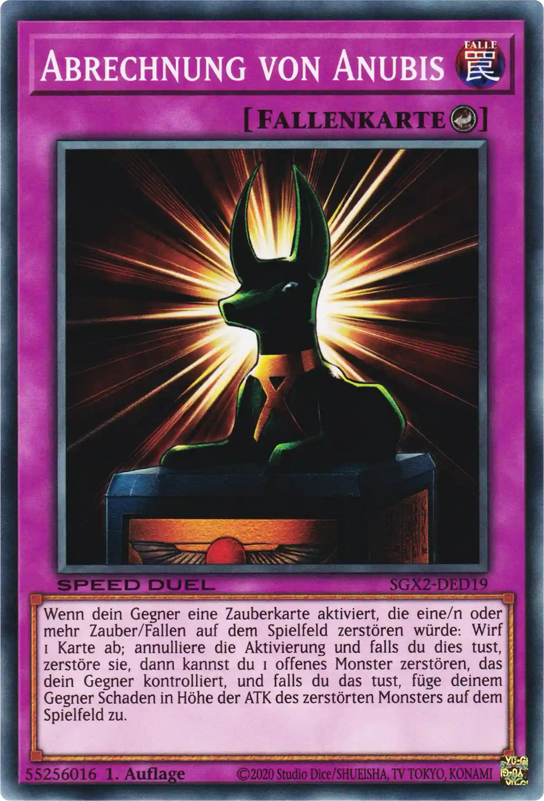 Abrechnung von Anubis Yu-Gi-Oh! Karte SGX2-DED19 Common