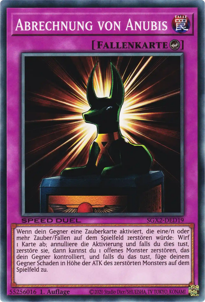 Abrechnung von Anubis Yu-Gi-Oh! Karte SGX2-DED19 Common