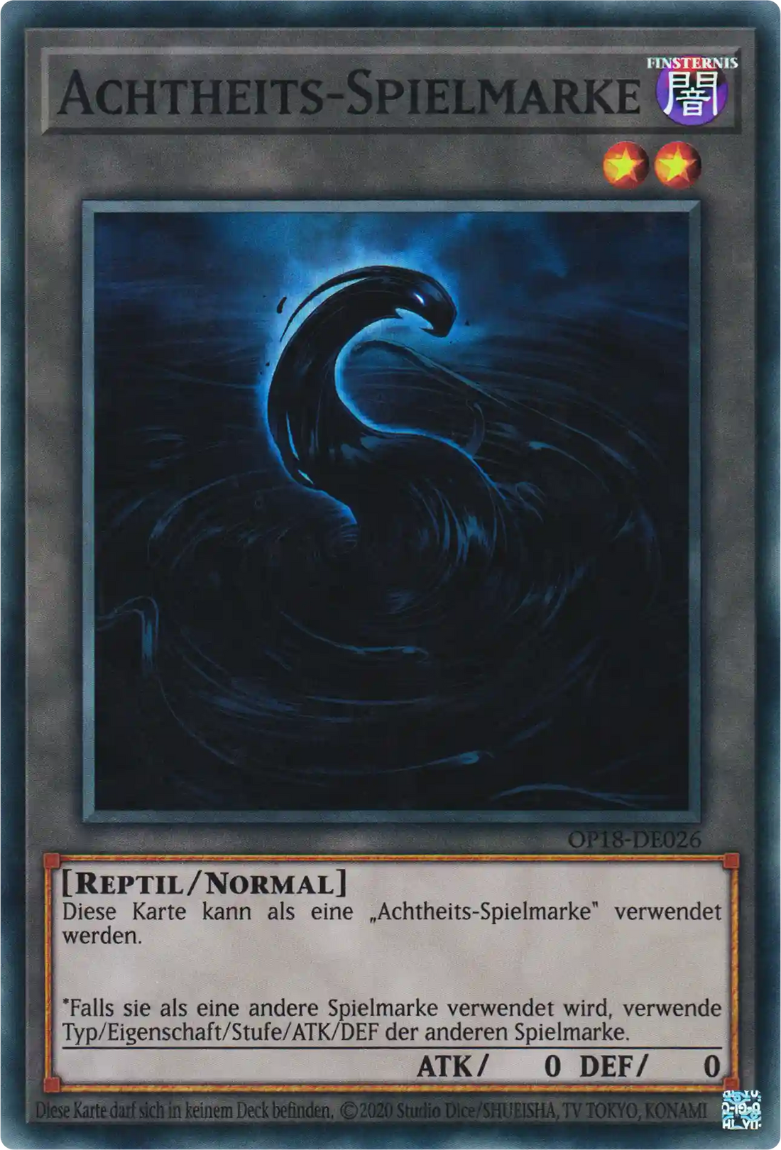 Achtheits-Spielmarke Yu-Gi-Oh! Karte OP18-DE026 Super Rare