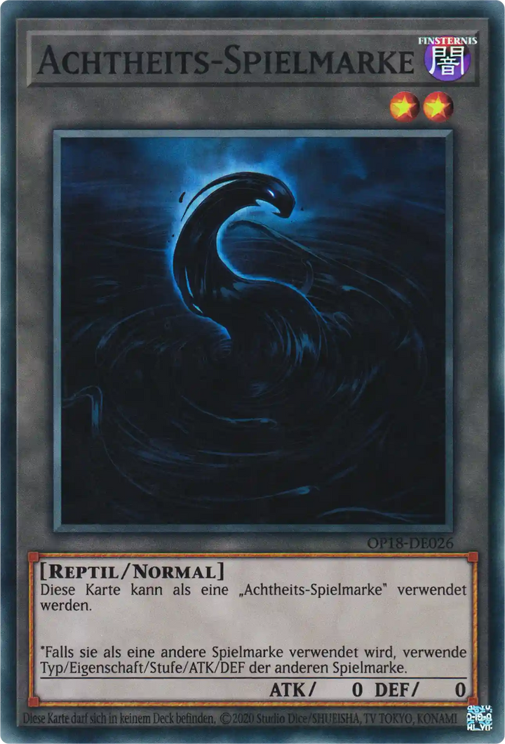 Achtheits-Spielmarke Yu-Gi-Oh! Karte OP18-DE026 Super Rare