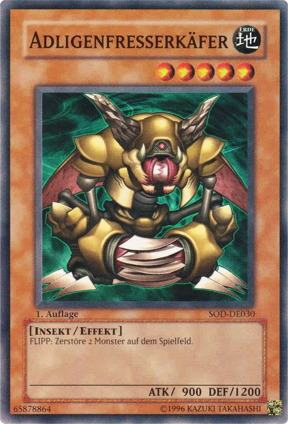 Adligenfresserkäfer Yu-Gi-Oh! Karte SOD-DE030 Common