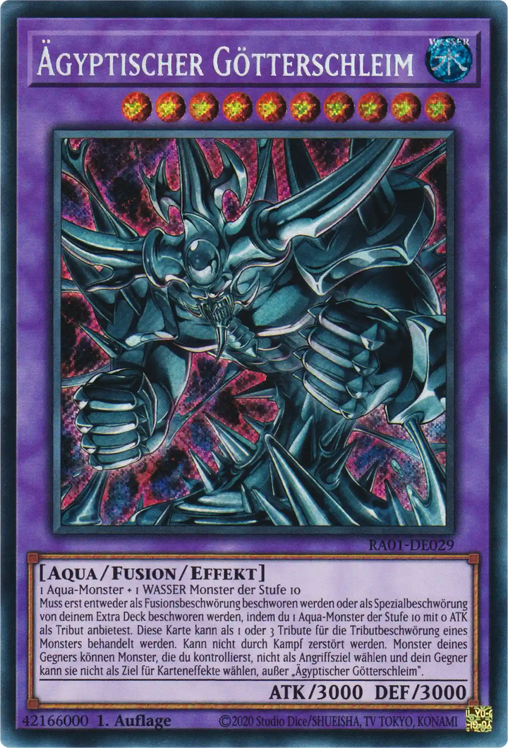 Ägyptischer Götterschleim Yu-Gi-Oh! Karte RA01-DE029 Secret Rare