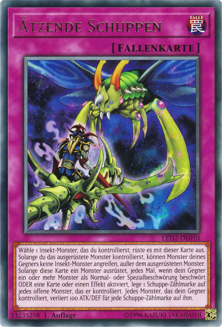 Ätzende Schuppen Yu-Gi-Oh! Karte LED2-DE010 Rare