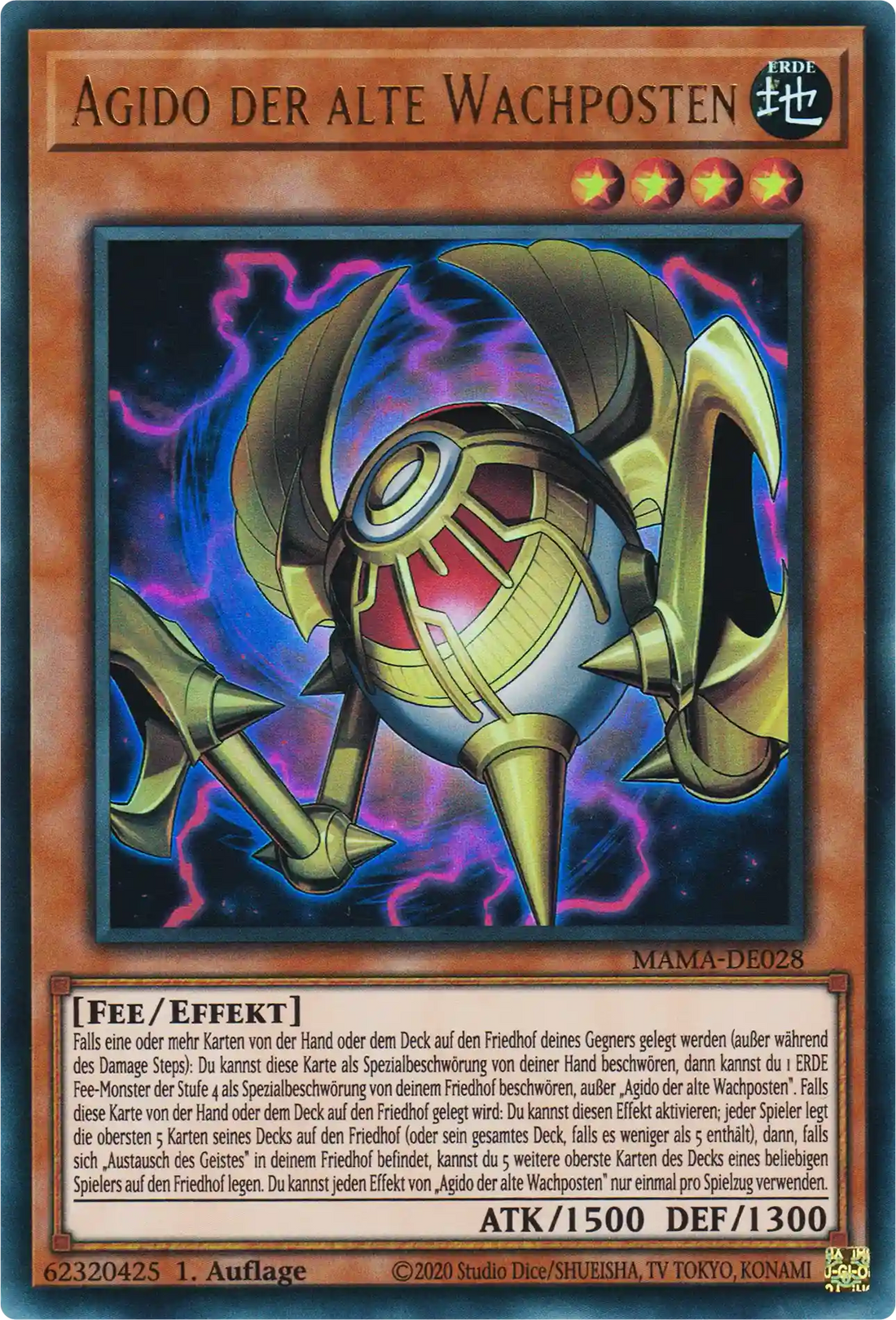 Agido der alte Wachposten Yu-Gi-Oh! Karte MAMA-DE028 Ultra Rare