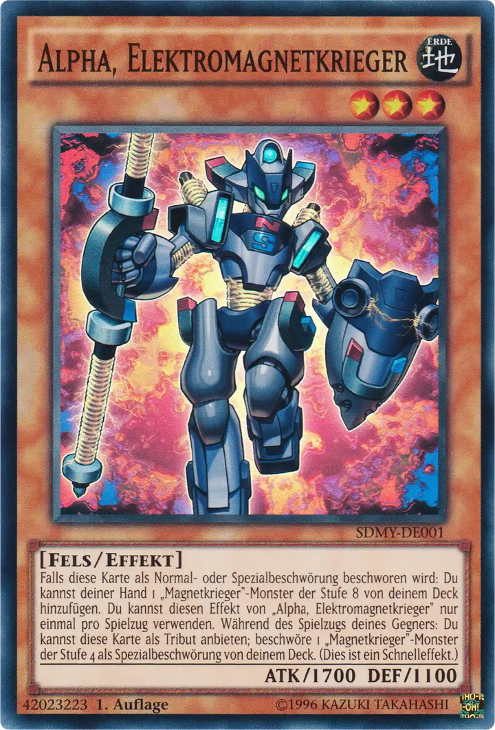 Alpha, Elektromagnetkrieger Yu-Gi-Oh! Karte SDMY-DE001 Super Rare