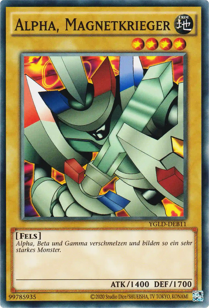 Alpha, Magnetkrieger Yu-Gi-Oh! Karte YGLD-DEB11 Common