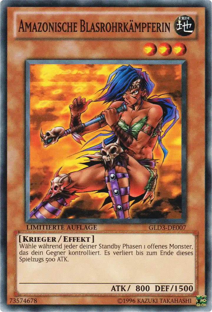 Amazonische Blasrohrkämpferin Yu-Gi-Oh! Karte GLD3-DE007 Common