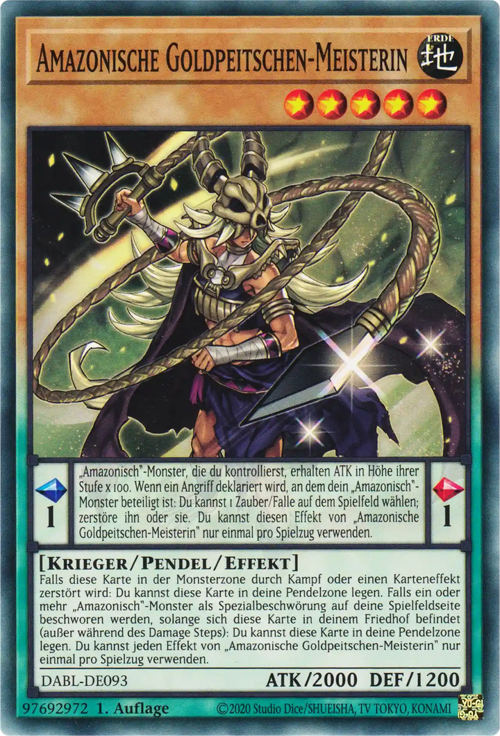 Amazonische Goldpeitschen-Meisterin Yu-Gi-Oh! Karte DABL-DE093 Common