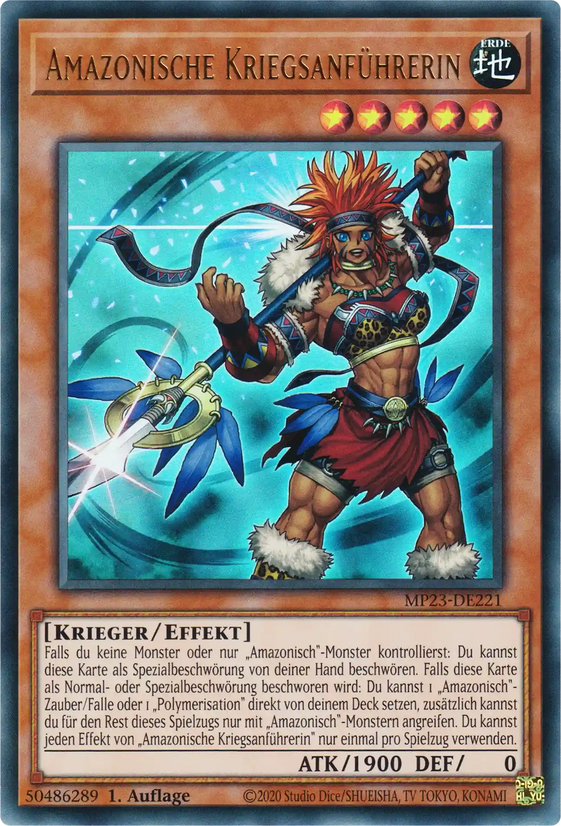 Amazonische Kriegsanführerin Yu-Gi-Oh! Karte MP23-DE221 Ultra Rare