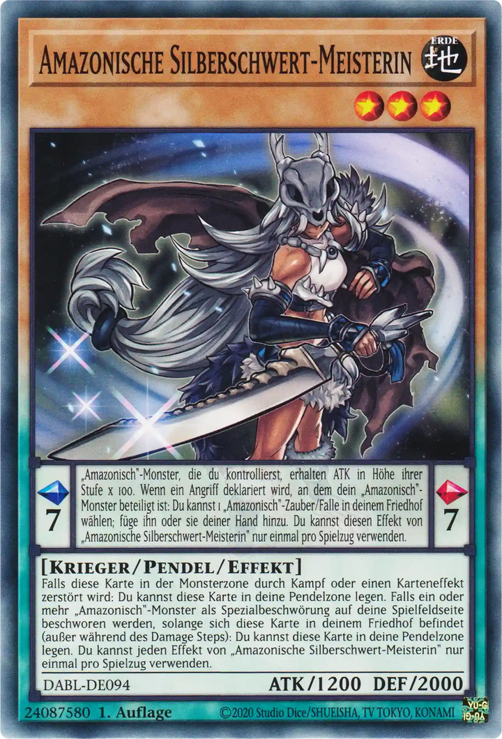 Amazonische Silberschwert-Meisterin Yu-Gi-Oh! Karte DABL-DE094 Common