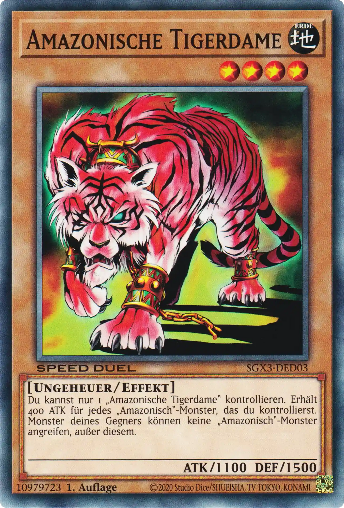 Amazonische Tigerdame Yu-Gi-Oh! Karte SGX3-DED03 Common