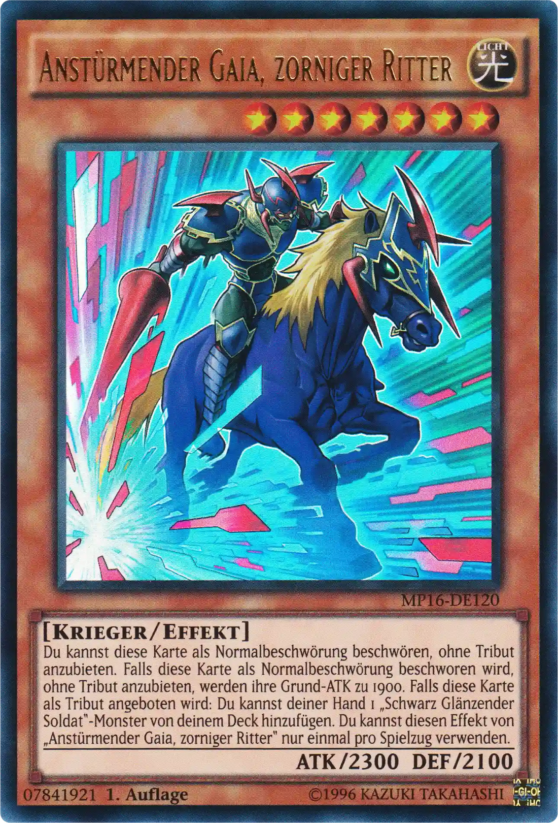 Anstürmender Gaia, zorniger Ritter Yu-Gi-Oh! Karte MP16-DE120 Ultra Rare