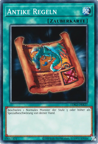 Antike Regeln Yu-Gi-Oh! Karte LDK2-DEK27 Common