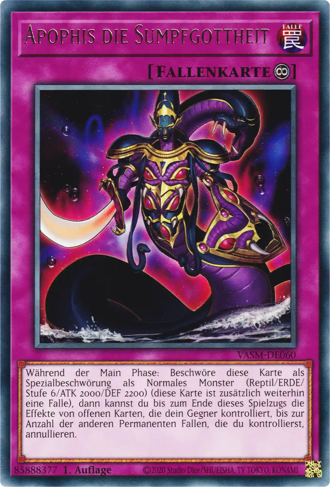 Apophis die Sumpfgottheit Yu-Gi-Oh! Karte VASM-DE060 Rare