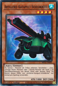 Artillerie-Katapult-Schildkröte Yu-Gi-Oh! Karte MP21-DE099 Super Rare